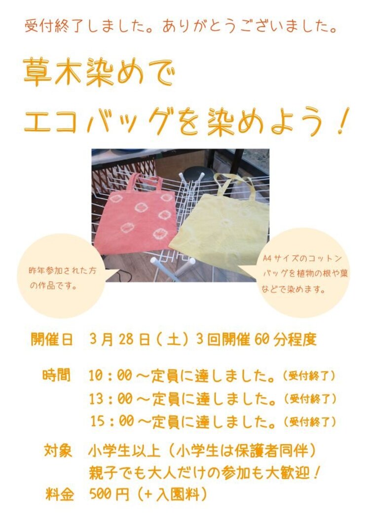 草木染めでエコバッグを染めよう！